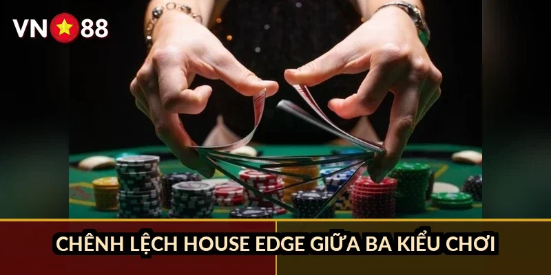 Blackjack chiến thuật đỉnh cao VN88: Sửa sai lầm hit/stand trước khi mất tiền 2 Chênh lệch house edge giữa ba kiểu chơi